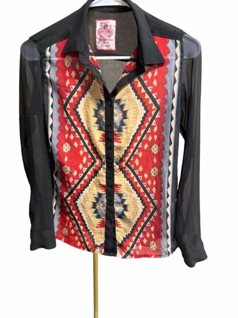 135 Lee Cooper Denims Workwear London Button-Up Blouse with Southwestern Print P